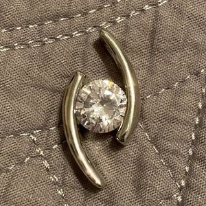 Lia Sophia slide Sparkly silver  pendant no chain